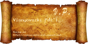 Visnyovszki Pál névjegykártya