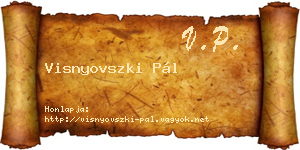 Visnyovszki Pál névjegykártya